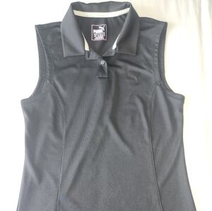 Puma Black Sleeveless Golf Top, Size Small